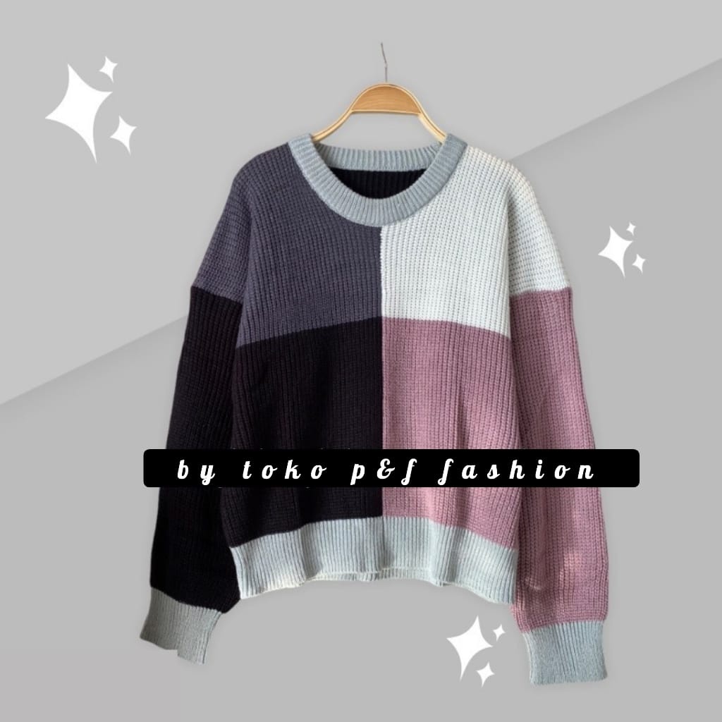 SWEATER RAJUT FOURTY COMBINE 4 WARNA | BLOUSE RAJUT TEBAL HANGAT GRADASI