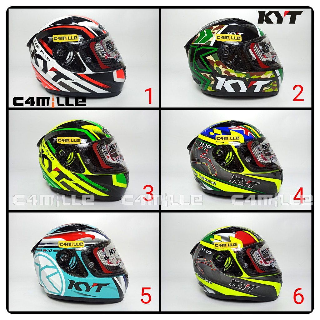 HELM KYT R10 FLAT VISOR MOTIF FULL FACE R 10 C4MILLE