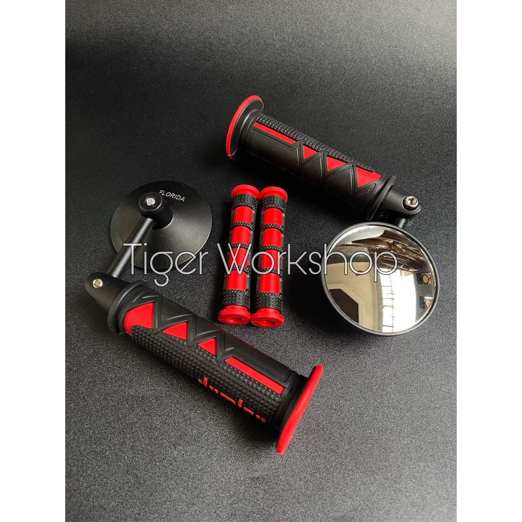 Spion Jalu Bar End Plus Handgrip Plus Karet Handle Paket 3in1 Universal Semua Motor