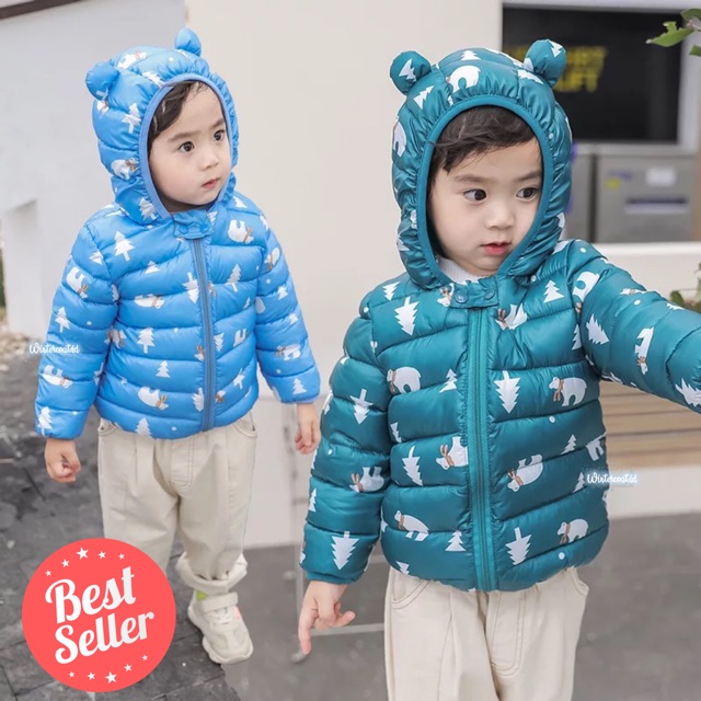 Polar Bear Winter jacket kids girls boys coat jaket musim dingin mantel anak gunung motor