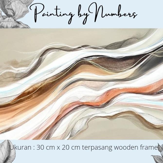 

DIY painting by number 30x20cm kerajinan tangan - light marble art