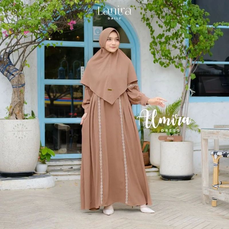 Gamis plus jilbab Gamis set terbaru masakini /Almira syari set/ bahan manggo tidak nerawang tebal halus lembut nyaman dipakai Sehari hari Gamsi syari ukuran gamis seragam pengajian gamis remaja perempuan pesta dan kondangan ALMIRA SYARI SET PLUS JILBAB