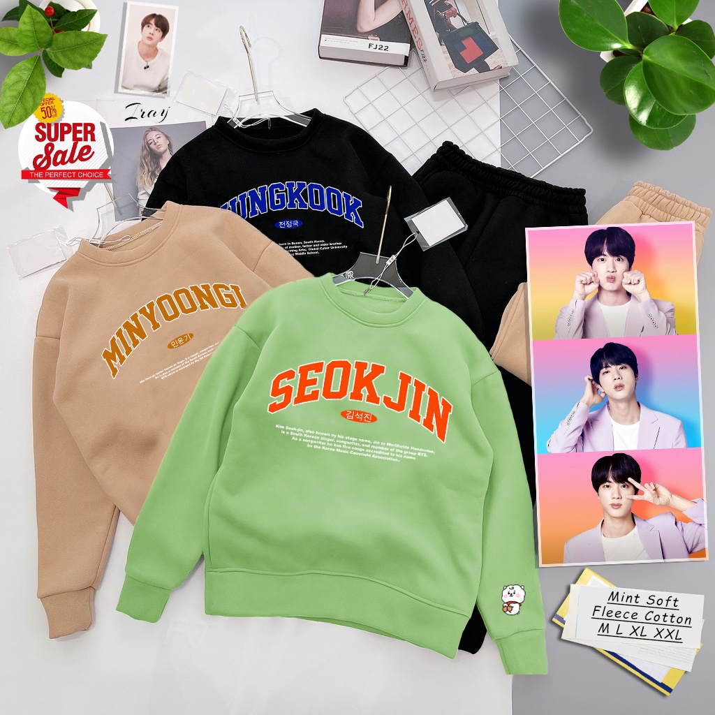 Sweater ( TEBAL ) Seokjin BT5 BT21 Korea Style | Sweater Pria &amp; Wanita Terbaru Dhea Fashion