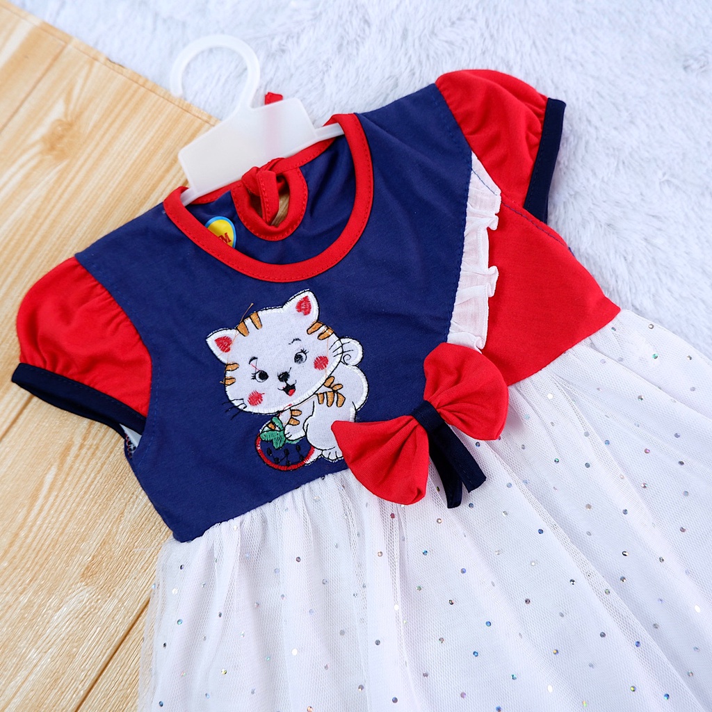 Stelan 6-12 Bulan Dress Tile & Celana Dalam Anak Bayi Perempuan. Setelan Pakaian Baju Baby Cewek 1 Tahun-3