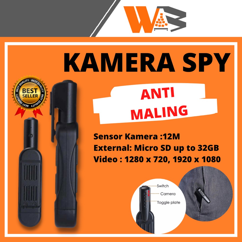 COD Kamera Pengintai Spy Camera Bentuk Pulpen Clip 1080P Hidden Camera Kamera Tersembunyi