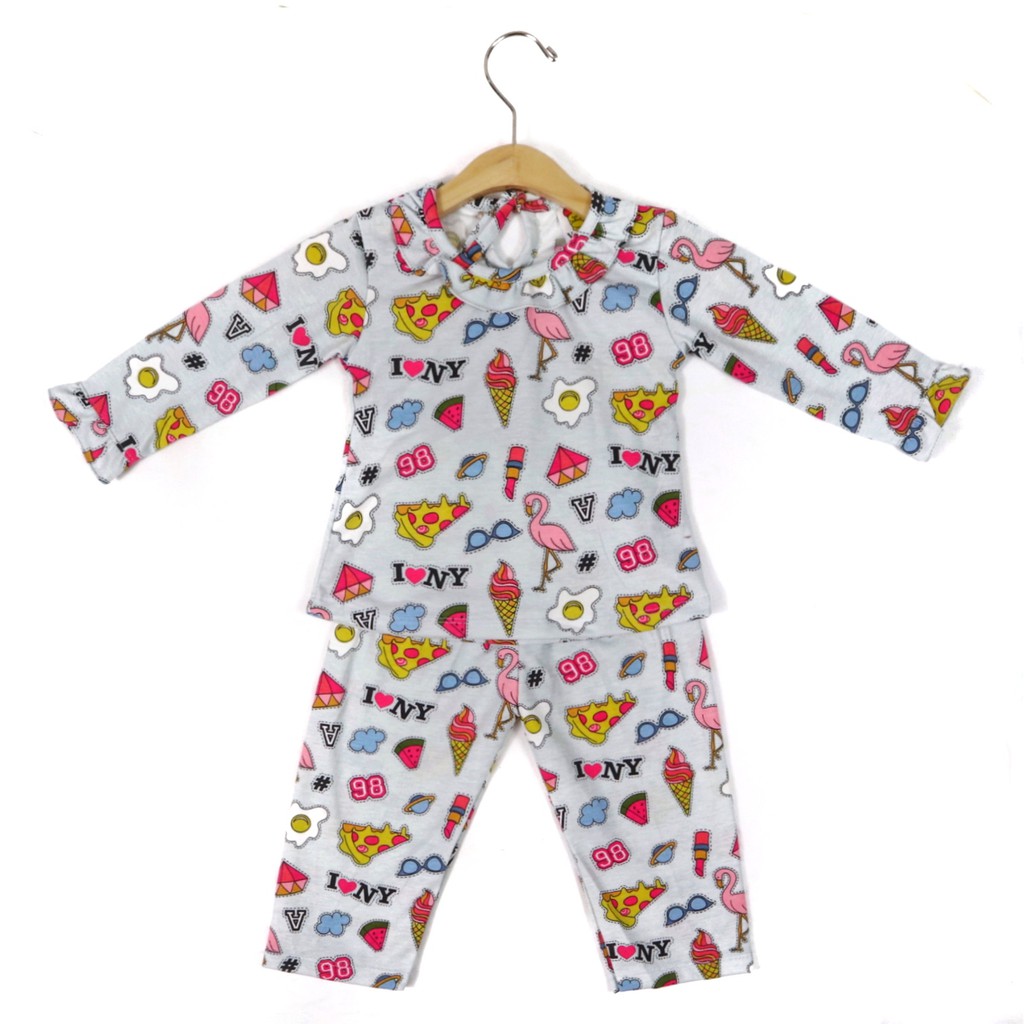 SETELAN FASHION BABY PP SR43 BAJU ANAK PEREMPUAN BAHAN KAOS  1 TAHUN