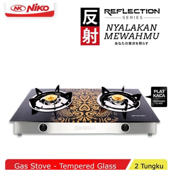 NIKO Kompor Gas 2 Tungku Kaca - Reflection 1 2 3 ORI BERGARANSI MODEL BATIK MURAH