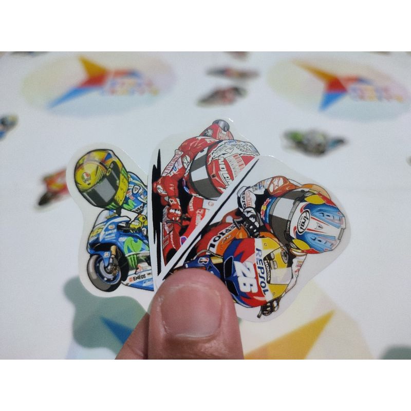 

Sticker Aestetic Tumblr Animasi Rider Pembalap Moto GP Lucu Imut Chibi Bahan Glosy Photo Papper