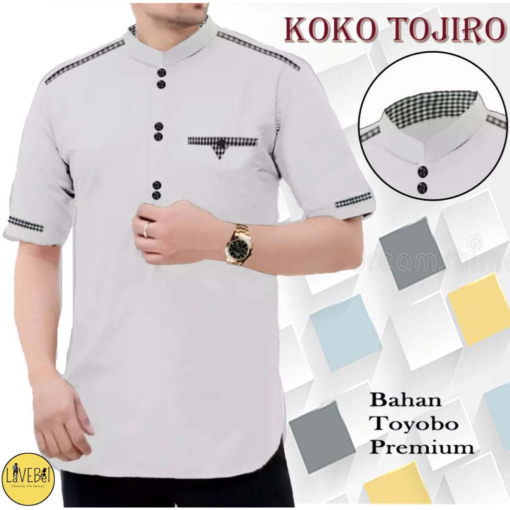 LVB Baju Koko TOJIRO / Baju Muslimin / Atasan Muslim Pria / Qurta Raja Pakistan JUMBO / Bahan Toyobo Premium Berkualitas / 18844 18846 18848 18850 / LAVEBEL