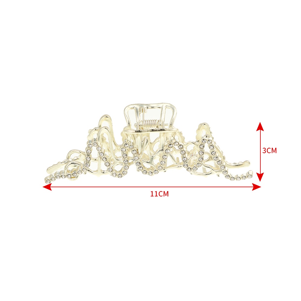Jepit Rambut Bahan Logam Aksen Berlian Imitasi Warna Emas Dan Silver Gaya Korea Untuk Wanita