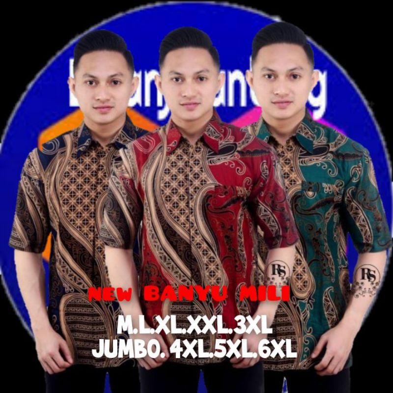 Baju Batik Pria Kemeja Batik Jumbo M L XL XXL XXXL 4XL 5XL 6XL