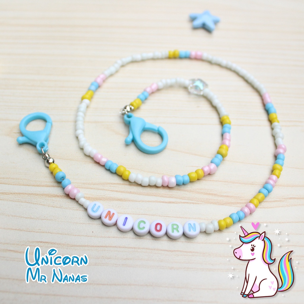 Unicorn Strap Masker Anak Perempuan Gantungan Masker Lucu Anak Cewe