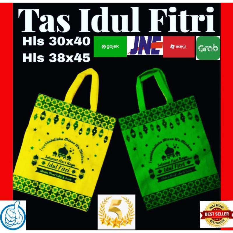 

HLS Tas Kain Idul Fitri XL 38x45 Besar Jumbo Tas Lebaran Hampers Goodie Bag Shopping Bag Spunbond