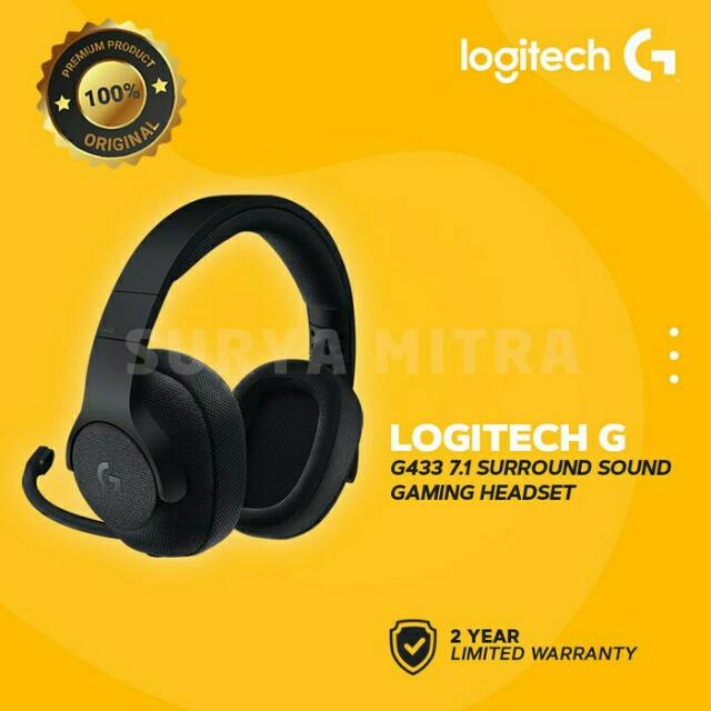 Headset Gaming Logitech G433 / G 433 -7.1 Surround