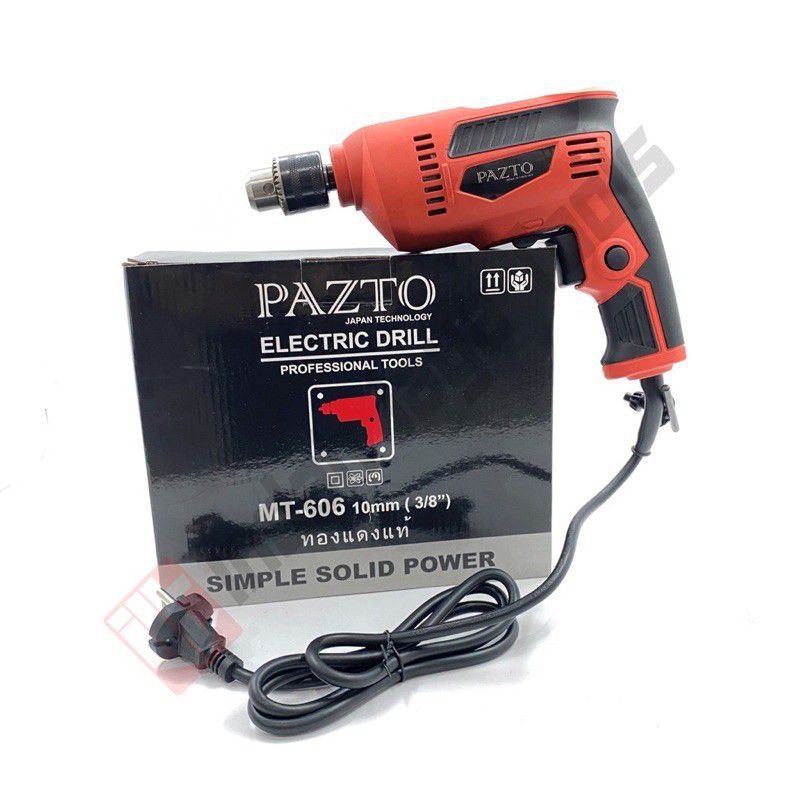 MESIN BOR LISTRIK PAZTO 10MM BOR MT 606 BESI KAYU BOLAK BALIK electric drill