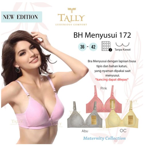 ❤ MIMI ❤ TALLY BRA Menyusui Tanpa Kawat Bahan Katun Busa Tipis Nursing Bra CUP C BH 172