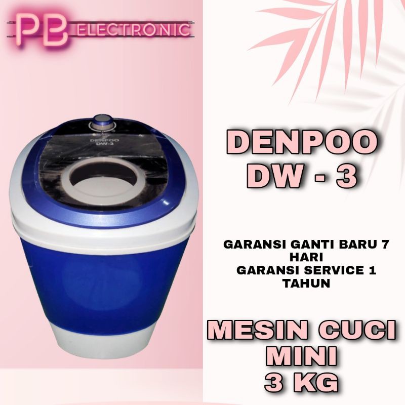 TERBARU MESIN CUCI PORTABLE 4.5 KG DENPOO DW - 3 DENGAN PENGERING