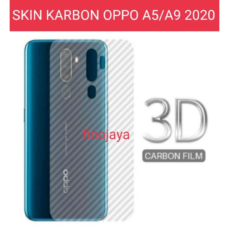 Garskin Skin Carbon Oppo A9 A5 2020 Anti Jamur Belakang transparan