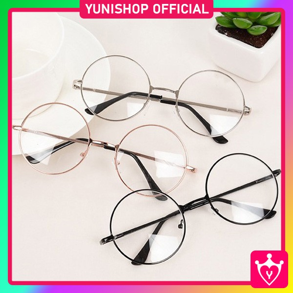 Kacamata Bulat Kaca mata Oval Korean Style Import / Retro Vintage Metal Frame Eyeglasses / TS-10