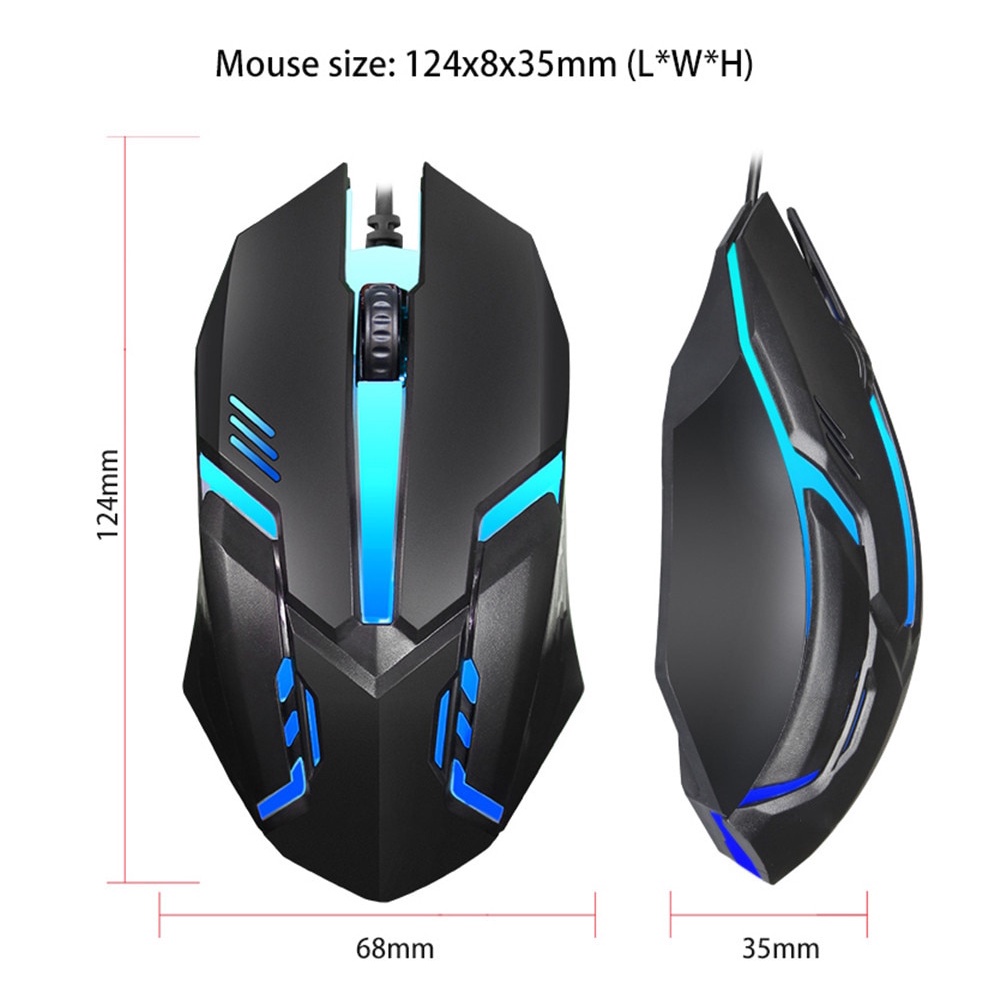 Mouse Gaming Ergonomik Kabel USB Dengan Backlight LED 7 Warna