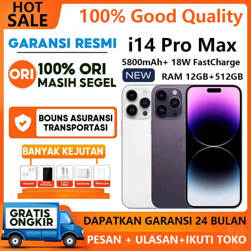 Baru HP Murah i14 Pro Max 8/256GB 12/512GB 7.5&quot; HD+ IPS Premium Display handphone Android Dual Nano / Dual Sim Smartphone Android