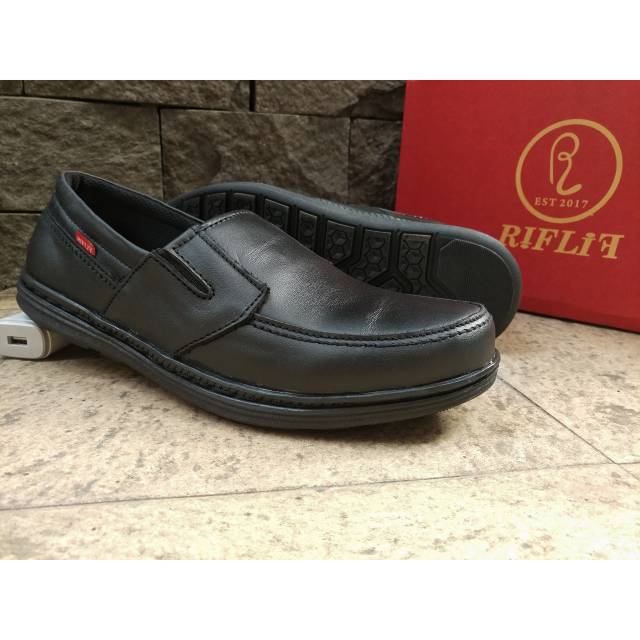 RIFLIF Sepatu Casual Pantofel Pria bahan kulit asli