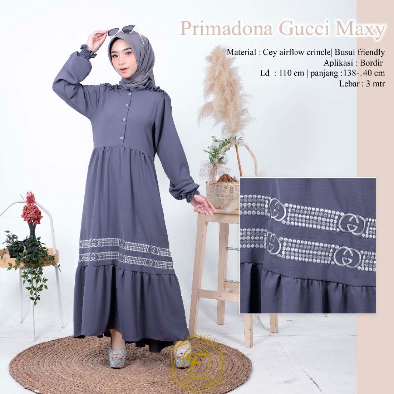 Gamis Syari Dress Primadona Gucci Maxy Purple Original Feriska | Kartasasmita