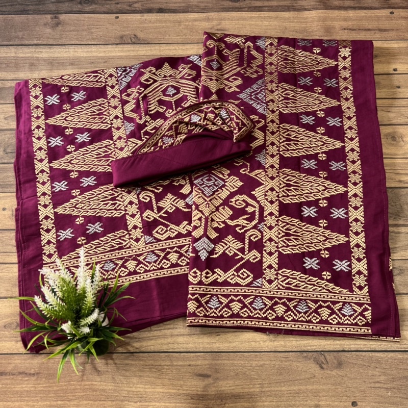 Set Couple Songket Bordir | Kamen Saput Udeng Bali | Pria &amp; Wanita