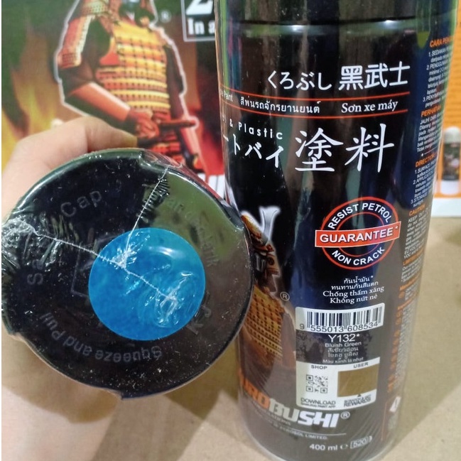 New Samurai Paint Kurobushi Cat Semprot Pilox Pilok Biru Metalik / Bluish Green (Y132*) 400ml