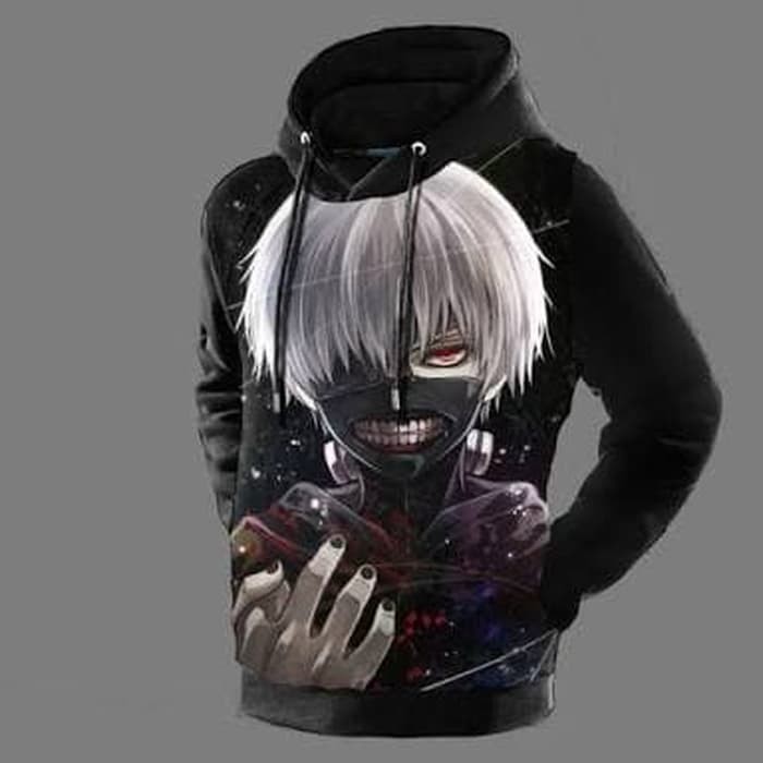 JAKET SWEATER ANIME TOKYO GHOUL KANEKI FULLPRINT HOODIE MURAH