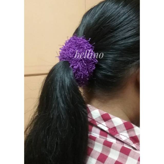 Ukuran 7cm Kecil Ikat Rambut Bihun Wanita Murah Elastis / Ikat Rambut Donat Serabut Kunciran