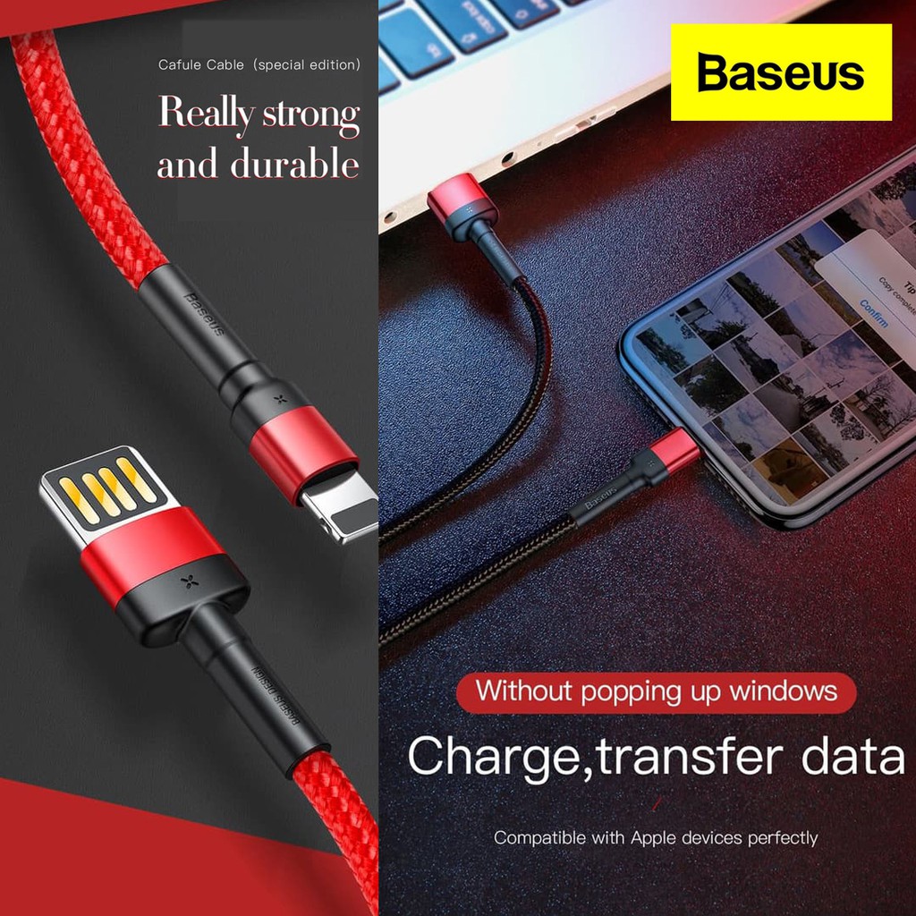 KABEL BASEUS CABLE LIGHTNING IOS FAST CHARGING DOUBLE SIDED 1.5A