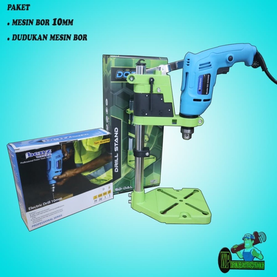 Stand Bor Dudukan Bor Tangan Doziro + bor 10mm Drill Stand Doziro ORIGINAL