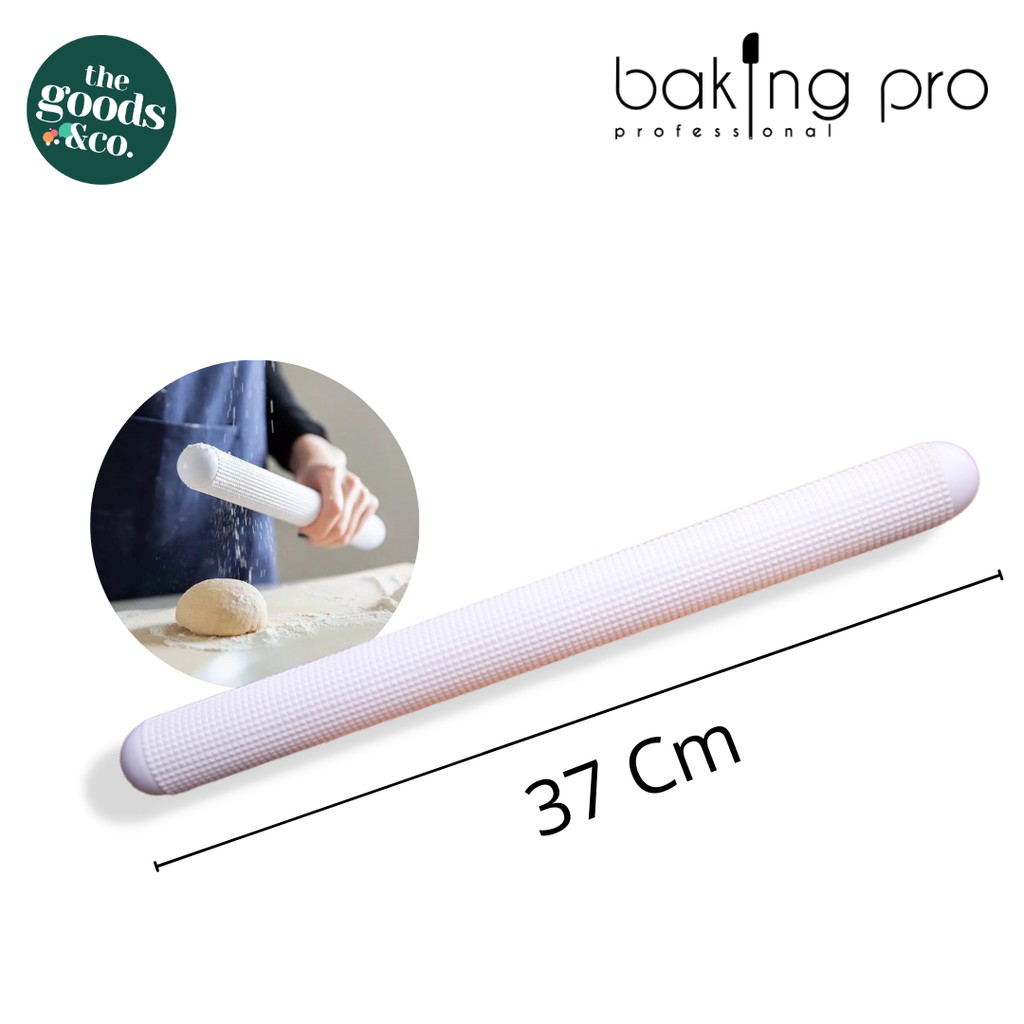 Rolling Pin / Rolling Pin Jepang Emboss Putih Panjang 37 Cm Import