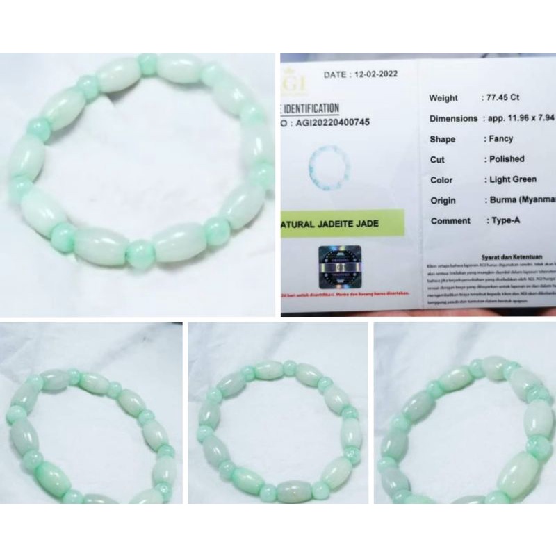 Gelang giok Burma Type A + memo