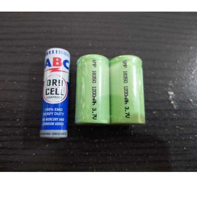 Hemat Belanja Batre baterai 18350 Lithium Ion 3.7v 1200mah Batre Senter/Bor/Obeng