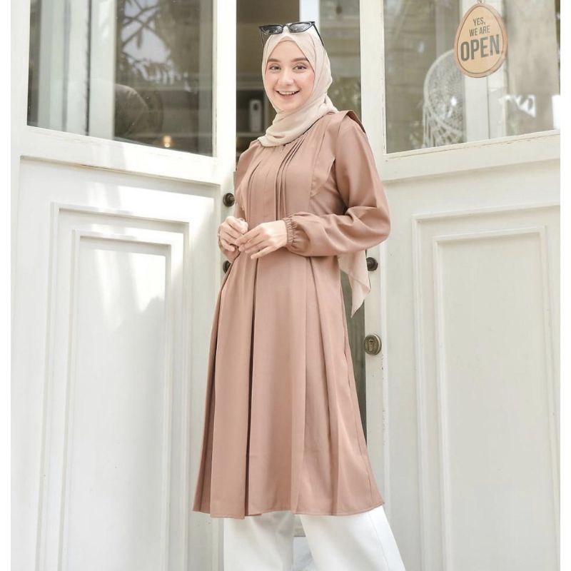 Atasan terbaru/Atasan muslim PEVITA/GAMIS LONG TUNIK model terbaru/termurah/kekinian/termurah/dengan bahan CRINKEL AIR FLOW