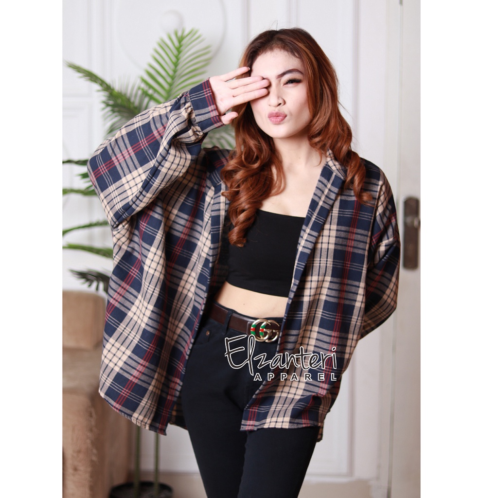 Kemeja Kemeja | Flanel Wanita Oversize by Elzanteri