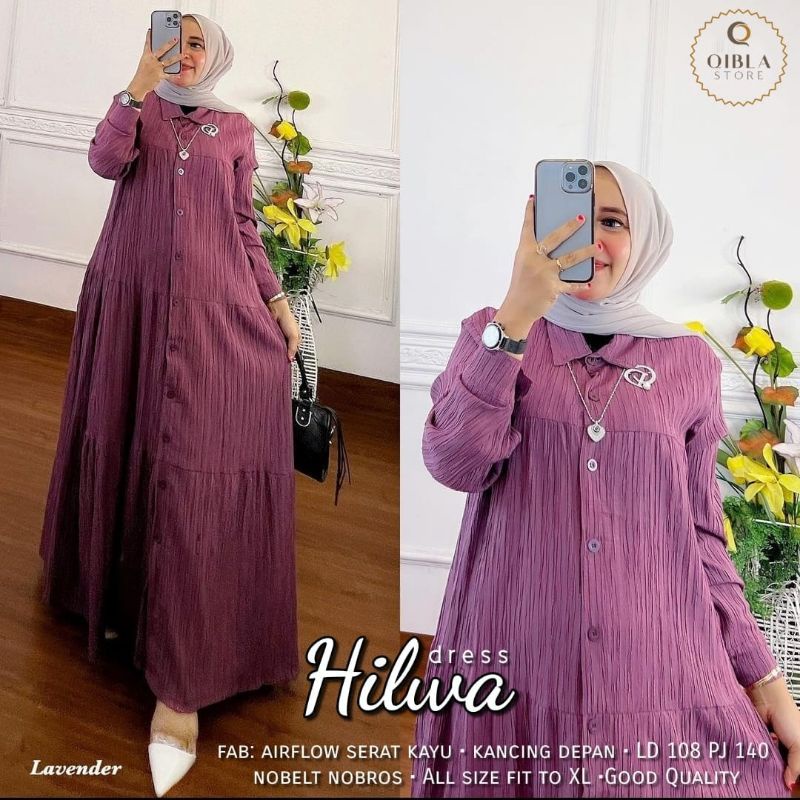 NEW // Gamis airflow serat kayu / Hilwa Dress by Qibla