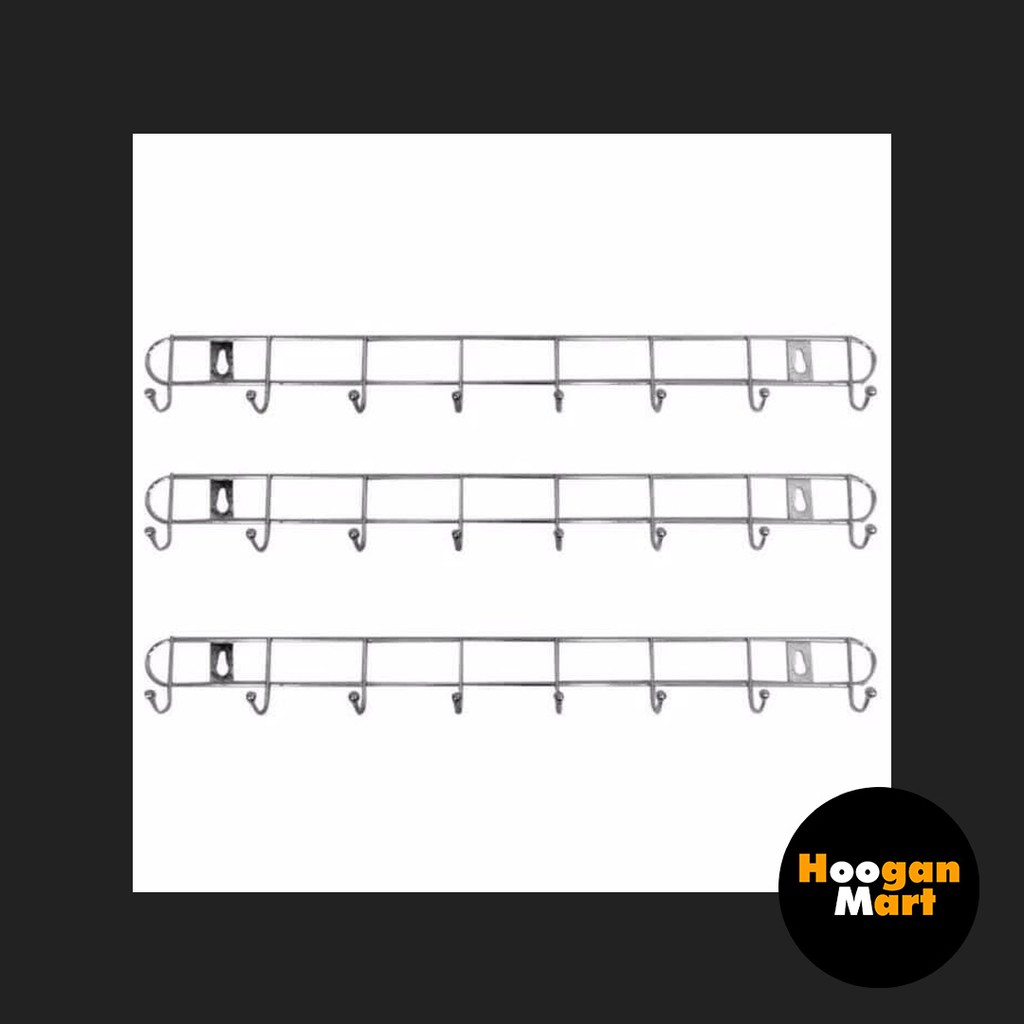 [ Gantungan ]  Kapstok Besi Stainless 8 Hook / Titik