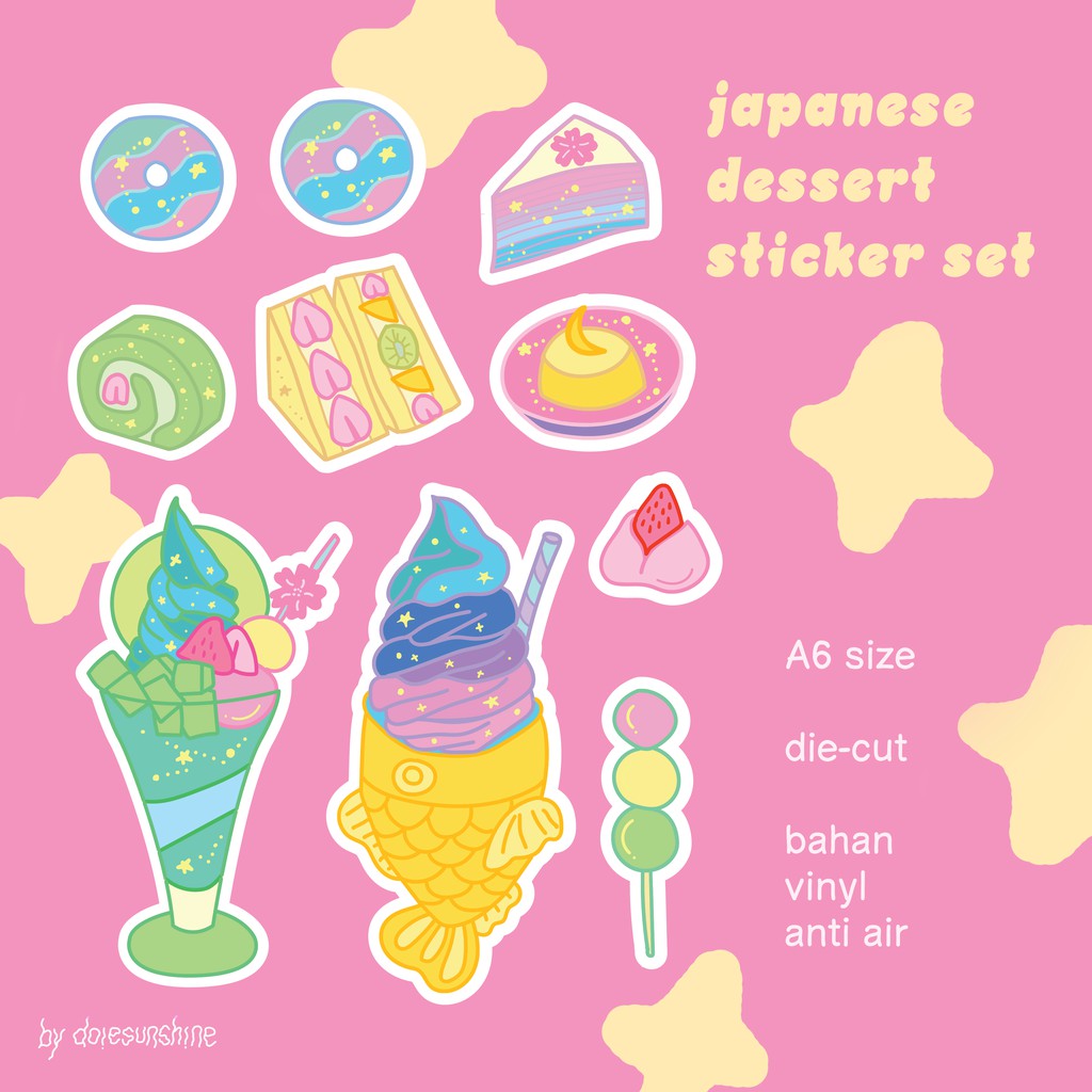 

Japanese Dessert Galaxy Sticker Set / Stiker Makanan Jepang