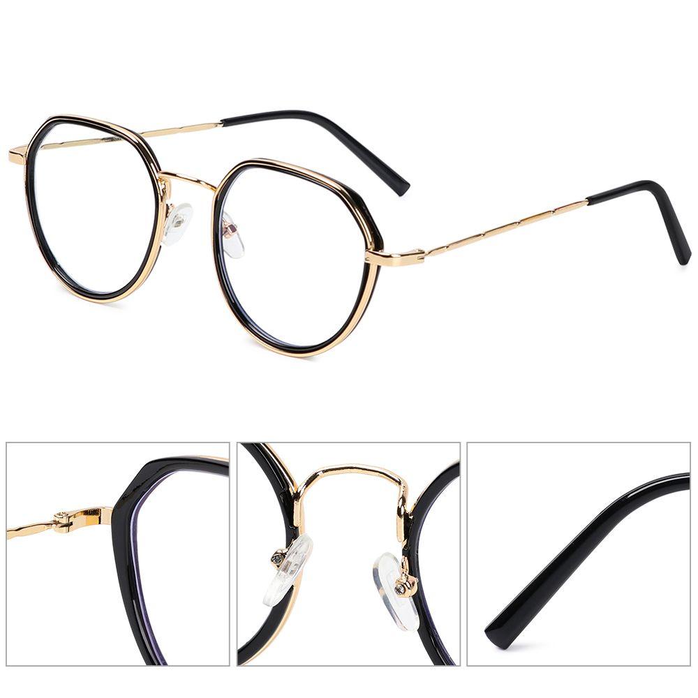 ❈ROWAN❈ Fashion Vintage Glasses Anti Radiation Retro Round Frame Myopia Eyeglasses Reduces Eye Strain Anti Blue Light Plain glasses Unisex Optical Eyewear/Multicolor