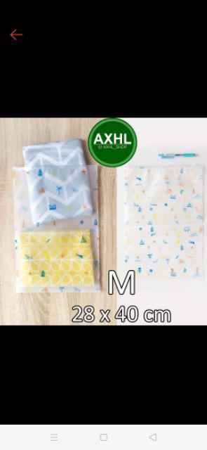 Iconic Indonesia Zipper Storage Bag M 28 X 40 Cm Kantong Kantung Plastik Resleting Motif Tahan Basah