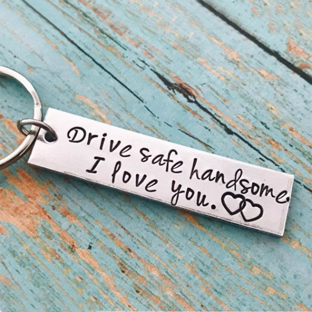 Gantungan Kunci Agustina Stainless Steel Hari Valentine Drive Aman Gantung Kunci Terukir Tampan I Love You Aksesoris Fashion