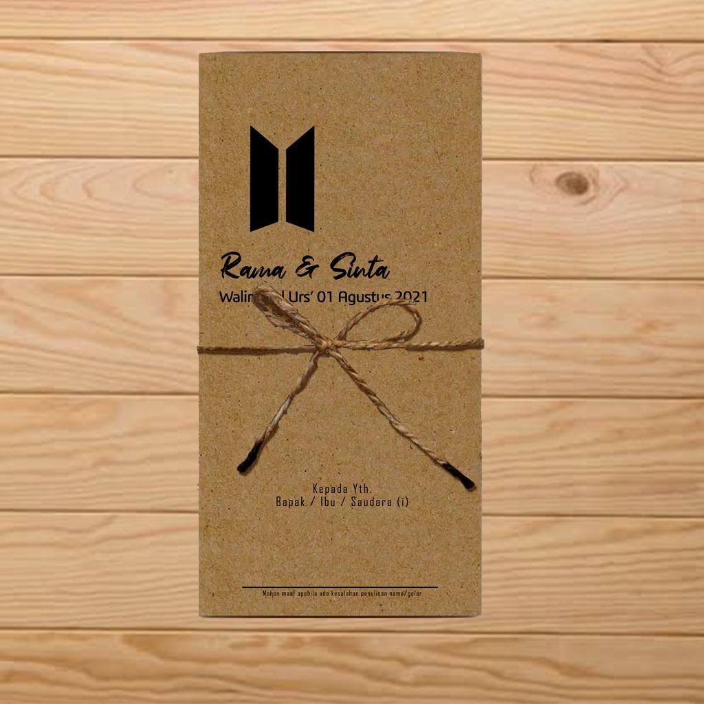 Undangan pernikahan rustic Tema BTS