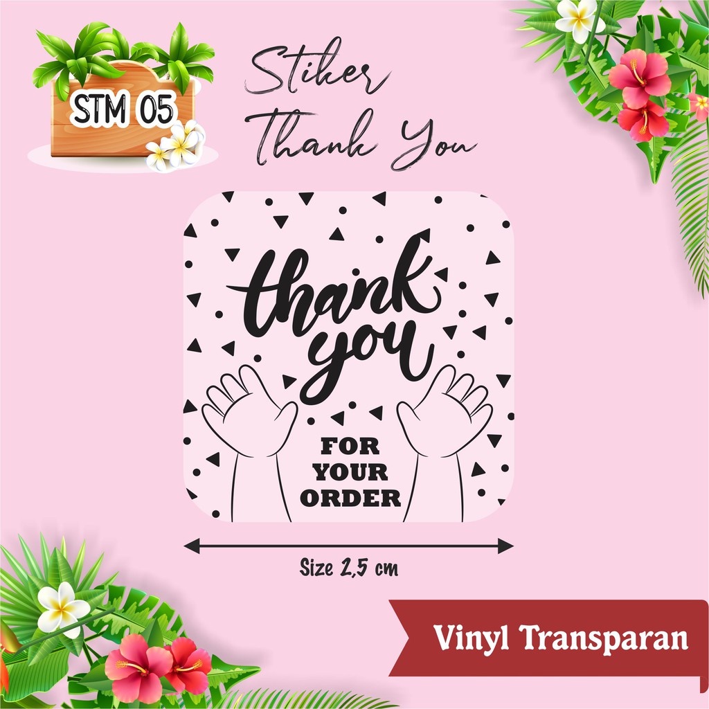 

STIKER THANK YOU VINYL TRANSPARAN STM 05