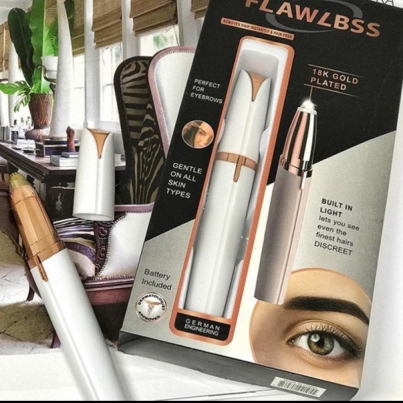 Pencukur Alis Elektrik Flawlbss Eyebrow Trimmer Pisau Cukur Otomatis