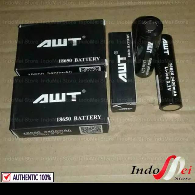 Elektronik kecil lainnya Battery Murah AWT HITAM 3400 MAH IMR 18650