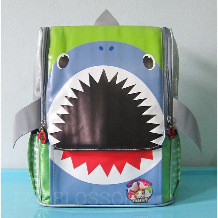 Tas Sekolah Anak Tas Ransel Backpack TK BABY SHARK HIJAU