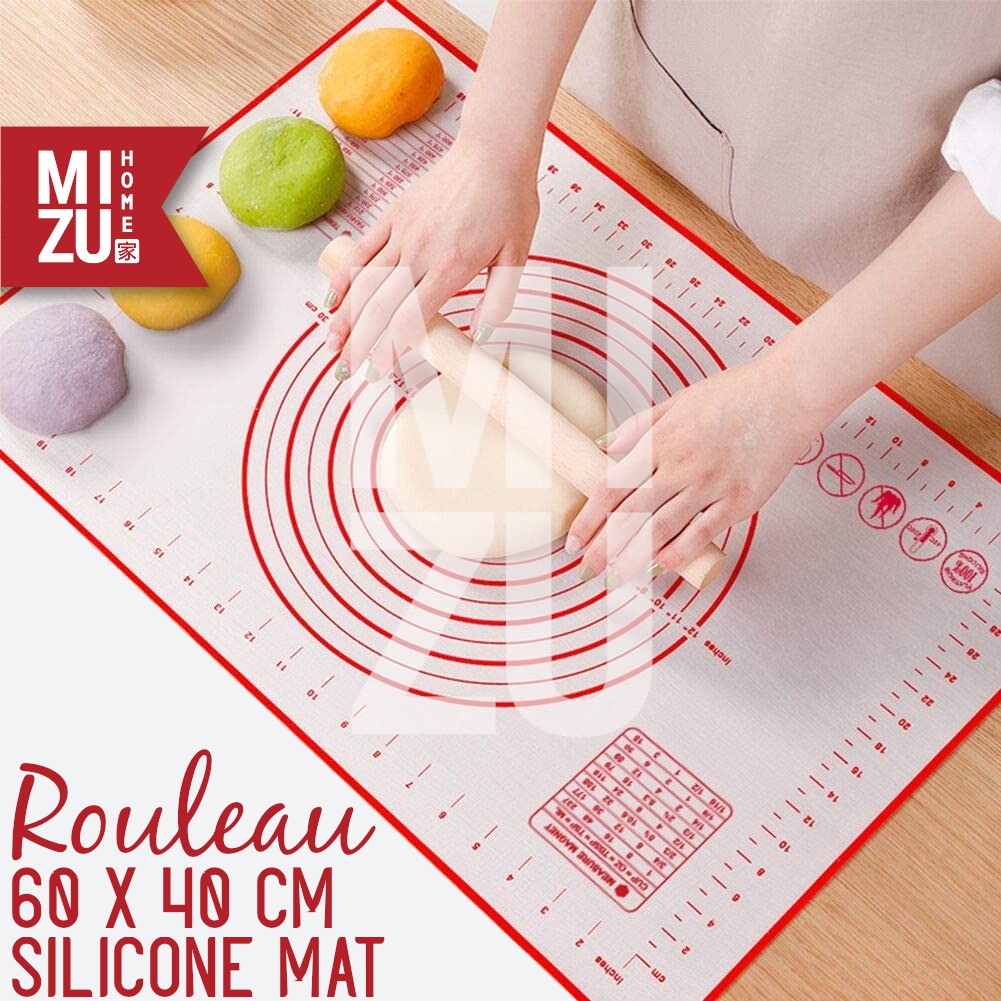 MIZU ROULEAU Non Stick Silicone Mat 60x40 cm Alas Adonan Tatakan Kue